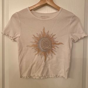 American eagle women’s waffle weave graphic shirt